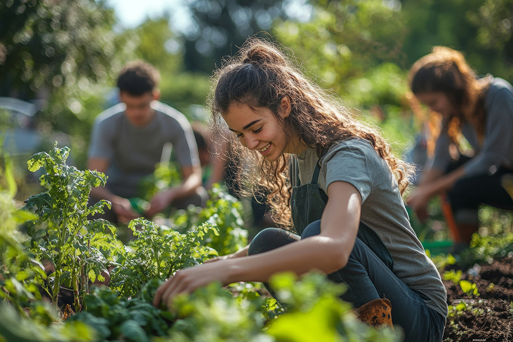 Teens growing food - Eco therapy